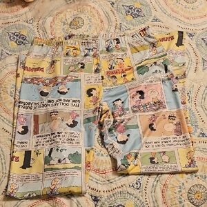 Peanuts Multicolor Peanuts Comic Print Bottoms